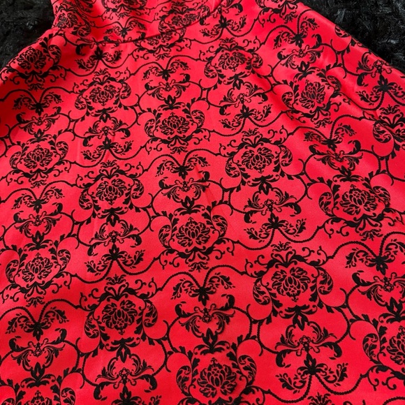 Rue 21 Whimsigoth Red and Black Damask Printed Skater Dress - Picture 5 of 7